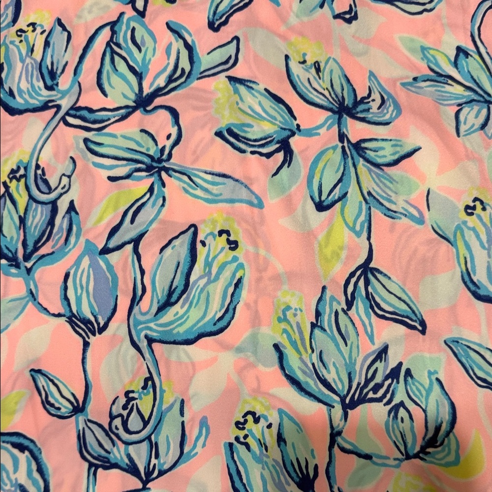 Lilly Pulitzer Maisel Pink Blue Top Floral Long Sleeve Gold Buttons NEW XL 14 16 - Picture 7 of 13